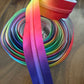 11 Yards of Rainbow Ombré Nylon Zipper Tape with Pulls