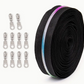 11 Yards of Black Nylon Zipper Tape with Colorful Teeth, with Pulls