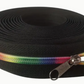 11 Yards of Black & Rainbow Zipper Tape with Pulls