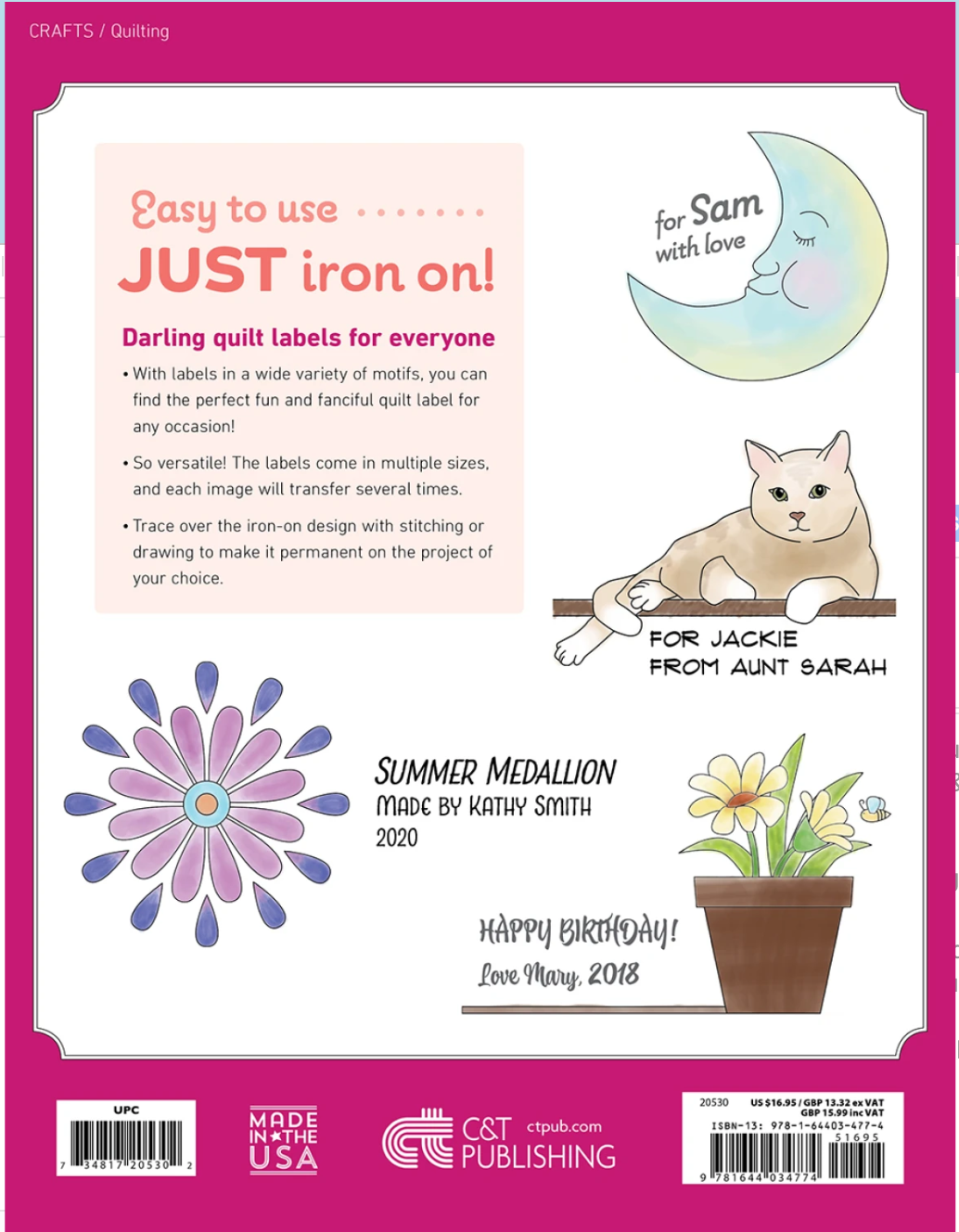 Pretty & Playful Iron-On Labels for Quilts and More - Book of Transfers